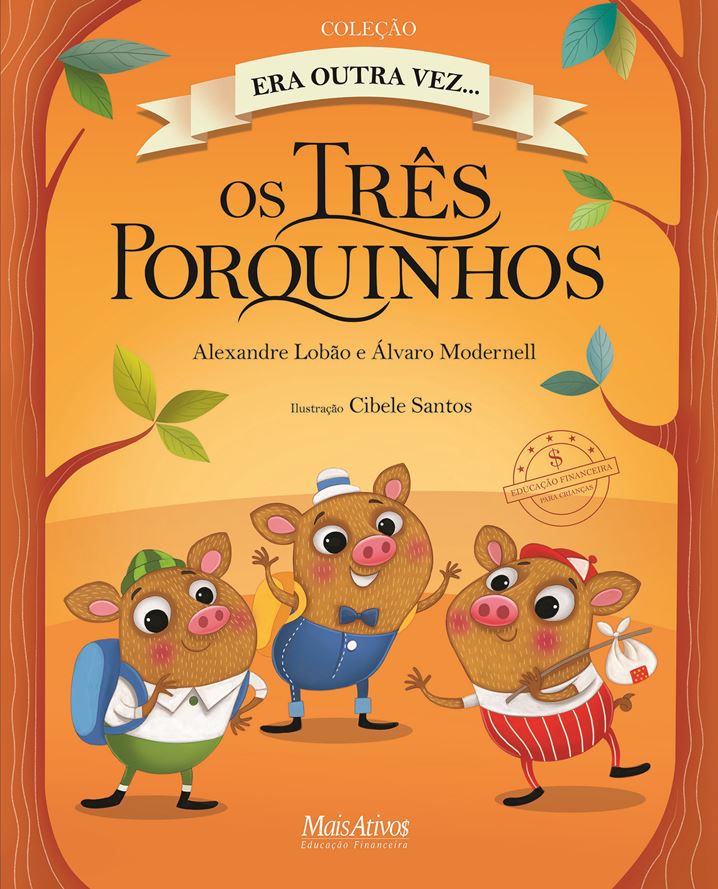 Capa do livro "Os Três Porquinhos", da série "Era outra vez"